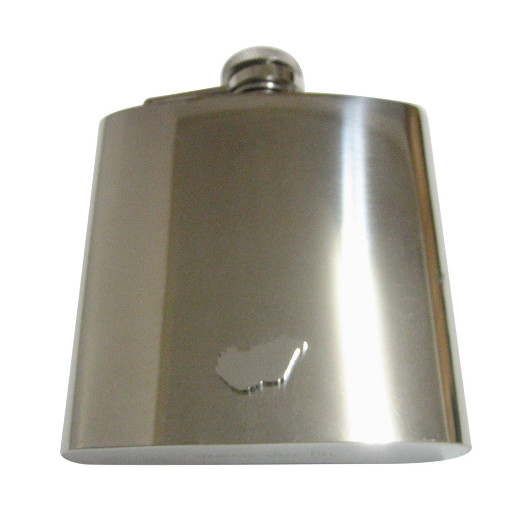 Hungary Map Shape Pendant 6oz Flask - image 1